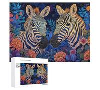 Rompecabezas de 500 piezas para adultos, cebras en jardín floral, para adultos, juegos de relajación para diversión familiar, ideal como regalo, 500 piezas