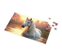 Rompecabezas de 500 piezas para adultos con diseño de caballo elegante en la puesta de sol, reflexiones, rompecabezas de 500 piezas para adultos (1000 piezas)