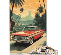 Rompecabezas de 500 Piezas para Adultos, de Coches clásicos de los años 60, de Madera, para decoración del hogar (52 x 38 cm)