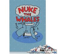 Rompecabezas de 500 Piezas para Adultos, diseño de Ballenas nucleares, Rompecabezas Cuadrados creativos de Madera para decoración del hogar, 52 x 38 cm.