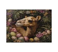 Rompecabezas de 500 piezas para adultos, diseño de camello y vida silvestre de primavera, Pascua, huevos de animales, decoración impresa escénica para entretenimiento creativo