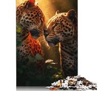 Rompecabezas de 500 Piezas para Adultos, diseño de jaguares, Besos románticos, Rompecabezas de Madera para Adolescentes, decoración del hogar (52 x 38 cm)