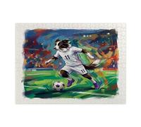 Rompecabezas de 500 piezas para adultos, diseño de perro Border Collie de fútbol 2026, rompecabezas de madera, decoración impresa deportiva para entretenimiento creativo