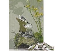 Rompecabezas de 500 Piezas para Adultos, diseño de Rana Vintage, Cuadrado, de Madera, para decoración del hogar, 52 x 38 cm.