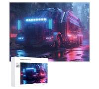 Rompecabezas de 500 piezas para adultos, escena de camión de neón, juego familiar, difícil y difícil como regalo para toda la familia, 500 piezas