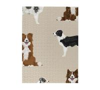 Rompecabezas de 500 Piezas para Adultos, familias, Juego de Rompecabezas para Toda la Familia, Rompecabezas desafiantes,Border Collie Mixto Raza de Perro Básica Border