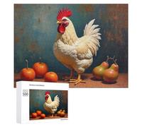 Rompecabezas de 500 piezas para adultos, gallo con calabazas y peras, juego familiar, difícil trato, regalo para toda la familia, 500 piezas