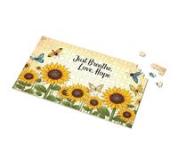 Rompecabezas de 500 piezas para adultos, girasoles y mariposas: Just Breathe, Love, Hope Picture Puzzle Eurographic, 1000 piezas, regalos de Pascua (300 piezas)
