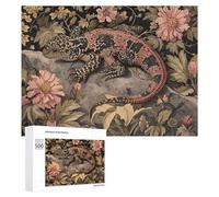 Rompecabezas de 500 piezas para adultos, iguana amazónica en el paraíso floral, para adultos, juegos familiares, regalos para mujeres, interacción entre padres e hijos, 500 piezas
