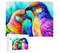 Rompecabezas de 500 piezas para adultos, loros coloridos, impresión artística, juego familiar, difícil trato, regalo para toda la familia, 500 piezas