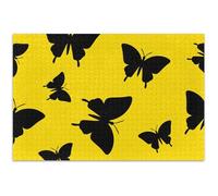 Rompecabezas de 500 piezas para adultos, mariposa negra, amarillo brillante, elefante blanco, regalos de fiesta, rompecabezas divertido familiar, decoración artística, pintura, 20.5 x 14.9 pulgadas