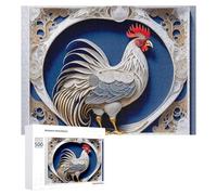 Rompecabezas de 500 piezas para adultos, obras de arte de gallo únicas y decorativas para adultos, juguetes de bricolaje, decoración del hogar, difícil y desafiante, 500 piezas