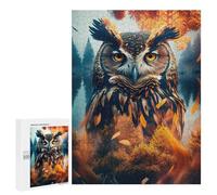 Rompecabezas de 500 piezas para adultos Otoño Owl Majesty Puzzles como juguetes antiestrés, decoración del hogar, interacción entre padres e hijos, 500 piezas