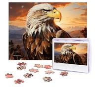 Rompecabezas de 500 piezas para adultos, rompecabezas de fotos personalizadas, rompecabezas de águila calva con bolsa de almacenamiento, rompecabezas desafiante para decoración del hogar, boda