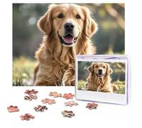 Rompecabezas de 500 piezas para adultos, rompecabezas de fotos personalizadas, rompecabezas Golden Retriever con bolsa de almacenamiento, rompecabezas desafiante para decoración del hogar, boda