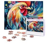 Rompecabezas de 500 piezas para adultos, rompecabezas de madera personalizados, arte colorido de pollo, rompecabezas de fotos para familia, boda, Navidad, regalos de cumpleaños