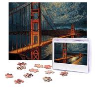 Rompecabezas de 500 piezas para adultos, rompecabezas de puente Golden Gate con bolsa de almacenamiento, rompecabezas desafiante para decoración del hogar, boda familiar