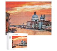 Rompecabezas de 500 piezas para adultos, rompecabezas del atardecer del Gran Canal de Venecia para adultos, juguetes de bricolaje, decoración del hogar, difícil y desafiante, 500 piezas