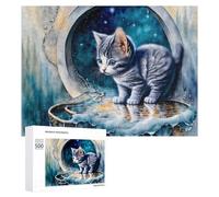 Rompecabezas de 500 piezas para adultos, rompecabezas espacial, gatito, aventura, juego práctico para mejorar la memoria, regalos únicos para cumpleaños y Navidad, 500 unidades