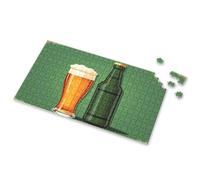 Rompecabezas de 500 piezas para adultos, un vaso de cerveza junto a una botella. Rompecabezas de 1000 piezas para adultos, 1000 piezas (1000 piezas)