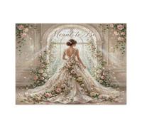 Rompecabezas de 500 piezas para temporada de bodas de felicidad, para adultos, vestido de novia, rompecabezas impresos de madera, decoraciones de patrón de amor infinito para fiesta de entretenimiento