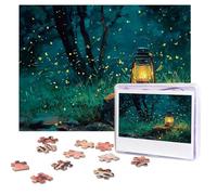 Rompecabezas de 500 piezas personalizables, luciérnagas y linternas, imagen desafiante con bolsa de almacenamiento, rompecabezas de fotos para adultos y bodas (52 x 38 cm)