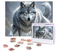 Rompecabezas de 500 piezas personalizables, rompecabezas de lobo de fantasía, imagen desafiante con bolsa de almacenamiento, rompecabezas de fotos para adultos y bodas (52 x 38 cm)