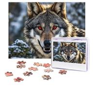 Rompecabezas de 500 piezas personalizables, rompecabezas de lobo desafiante con bolsa de almacenamiento, rompecabezas de fotos para adultos y bodas (52 x 38 cm)