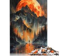 Rompecabezas de 500 Piezas Solo en un Paisaje Dorado para Adultos, Rompecabezas de Madera, Juguete Educativo antiestrés, 500 Piezas (52 x 38 cm)