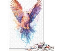 Rompecabezas de 520 Piezas con diseño de águila en Acuarela para Adultos. Rompecabezas de cartón para Actividades Familiares, Regalos navideños, 520 Piezas (52 x 38 cm).