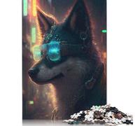 Rompecabezas de 520 Piezas de Perro ciberpunk Vintage para Adultos y niños (52 x 38 cm)