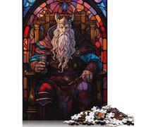 Rompecabezas de 520 Piezas de vidrieras de Odín para Adultos y niños (52 x 38 cm)