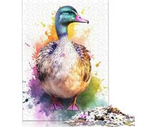 Rompecabezas de 520 Piezas para Adultos, diseño de Pato en Acuarela, de Madera, Educativo y Familiar (52 x 38 cm)