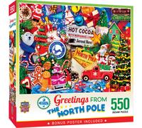 Rompecabezas de 550 piezas ""Obras Maestras"" para adultos, familias o niρos - Saludos desde el Polo Norte - 45 x 60 cm