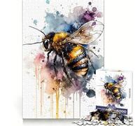 Rompecabezas de Abejas en Acuarela de 1000 Piezas para Adultos Fomenta la concentración, la Capacidad de concentración, la evasión y el Entrelazado Un Regalo significativo (38x52cm)