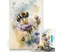 Rompecabezas de Abejas en Acuarela para Adultos 1000 Piezas Desarrolla la Memoria y es Divertido Corte de Alta precisión Fácil de Aprender Disfrute en Familia (38x52cm)