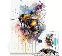 Rompecabezas de Abejas en Acuarela para Adultos 1000 Piezas Divertido para Entrenar la Mente Piezas sin Rebabas y de Corte Limpio Actividad para Compartir en Familia (38x26cm)