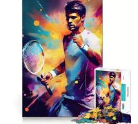 Rompecabezas de acción de Jugador de Tenis para Adolescentes, 1000 Piezas, para Mejorar la Memoria, para Disfrutar de un Juego de Mesa con Bordes limpios, 50x75cm