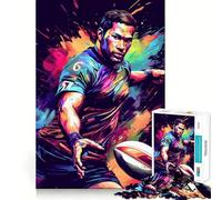 Rompecabezas de acción de Jugadores de Rugby para Adultos, 1000 Piezas, Mejora la Memoria, relaja la Mente, Pieza de colección de Arte de Bordes Afilados (38x26cm)