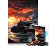 Rompecabezas de acción del Tanque Tiger Panzer para Adolescentes, 1000 Piezas Refuerza la Memoria Sencillo, Divertido, de Calidad, con Bordes Brillantes Regalo Memorable 38x26cm