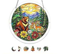 Rompecabezas de acrílico, atrapasueños de ventana, rompecabezas acrílico único, diseño de llamas esmeraldas, colibríes, atrapasueños, decoración de jardín para colgar en ventanas y jardines