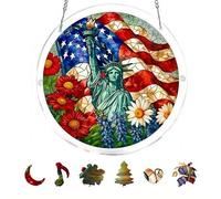 Rompecabezas de acrílico atrapasueños, rompecabezas de atrapasueños de Estados Unidos del 250 aniversario, kits de atrapasueños con diseño de flores y bandera, regalos patrióticos para decoración del