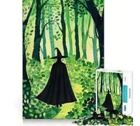 Rompecabezas de Acuarela Bruja en el Bosque para Adultos,1000 Piezas,para desarrollar la Memoria,Ajuste Estable,sin Piezas Que se muevan,Compacto,Ideal para Jugar en Familia (38x52cm)