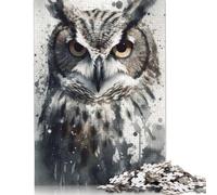 Rompecabezas de Acuarela Búho Belleza para Adultos y Adolescentes, 1000 Piezas, a Partir de 12 años, 1000 Piezas (75 x 50 cm)