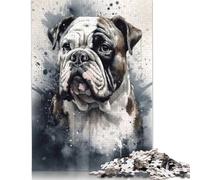 Rompecabezas de Acuarela Bulldog Beauty de 500 Piezas. Rompecabezas de Madera para Adultos y Adolescentes a Partir de 12 años. 500 Piezas (52 x 38 cm).