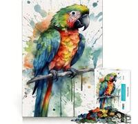 Rompecabezas de Acuarela con diseño de Loro y Percha para Adultos, 1000 Piezas, Juguete de lógica Resistente, Juego Relajante, Borde Transparente, Regalo artístico (50x75cm)