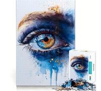 Rompecabezas de Acuarela con diseño de Ojos 1000 Piezas para Adolescentes Juego Que estimula el Cerebro Encaja Perfectamente sin Huecos Actividad Relajante para Grupos en Interiores (38x52cm)