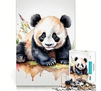 Rompecabezas de Acuarela con diseño de Panda y Detalles Florales para Adultos 1000 Piezas Juego de Memoria para el Cerebro Corte Fino Acabado de Primera Calidad Una Forma entretenida de Pasar
