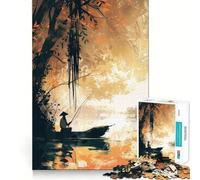 Rompecabezas de Acuarela con escenas de Pesca para Adultos 1000 Piezas Juego Think Boost Estructura de Encaje precisa fácil de Aprender diversión para Toda la Familia (38x26cm)
