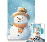 Rompecabezas de Acuarela con Gorro y Bufanda de muñeco de Nieve para Adolescentes 1000 Piezas Divertido y Estimulante con componentes Resistentes y de Corte Limpio Ideal para Crear un Ambiente